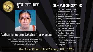 Vairamangalam Lakshminarayanan  T S Veeraraghavan  Ramanad Raghavan  V Nagarajan Pittsburg 1987 [upl. by Finnie]