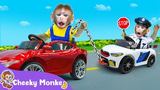 Police Car Song 🚓  Wheels on the Police Car Song  Cheeky Monkey  Nursery Rhymes amp Kids Songs [upl. by Brackely]