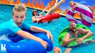 Pool is LAVA and More Family Pool Games 2 KCity Family [upl. by Leafar665]