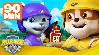 PAW Patrol Rubbles Monster Truck Rescue amp Mighty Pup Saves  90 Minute Compilation  Rubble amp Crew [upl. by Karlin]