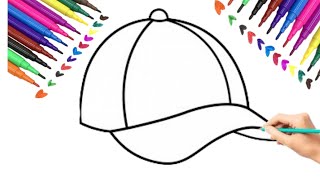 How to draw a cap🧢 to drawing step by step kids arts [upl. by Ynolem]