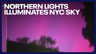 Northern Lights illuminates NYC sky Did you see it [upl. by Mclaughlin]