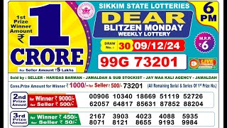 Dear Lottery Result 6pm 09122024  Official  Lottery Sambad today [upl. by Ahsemik]