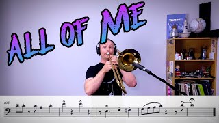 All of Me  Jazz Trombone Play Along [upl. by Etteb]