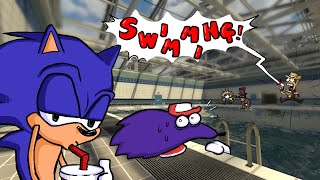 Sonic vs Snick Swimming  Challenge 2 Garrys mod animation [upl. by Morehouse]