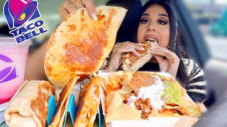 TACO BELL NEW CANTINA MENU MUKBANG crispy tacos burrito quesadilla loaded nachos [upl. by Einnim]