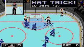 Pavel Bure scores 5 goals in 85 seconds NHL94 Genesis [upl. by Ardnac]