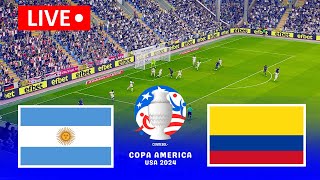 ⚽LIVE ARGENTINA VS COLOMBIA  Copa America 2024  Match Live Now  PES 21 Simulation [upl. by Linders]