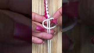 ⭐ TUTORIAL PULSERA CON HILO MACRAMÉ de dos colores shorts [upl. by Dory]