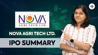 Nova Agri Tech Limited  IPO Summary  CA Rachana Ranade [upl. by Sillyhp]