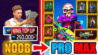 250000💎DIAMONDS🔥ULTIMATE top up😱watch how many skins I got Free Fire 3 [upl. by Jena372]