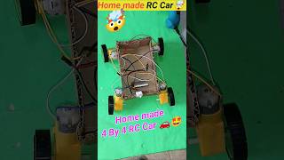 How To Make 4 BY 4 RC Car 🤯🤩 Home made Remote control Cardcmotorrccarshortsdcmotorcar [upl. by Aikenat]