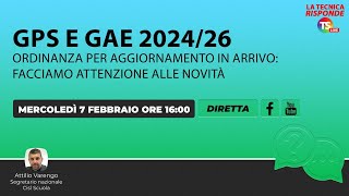 Gps e GaE 202426 Ordinanza per aggiornamento in arrivo facciamo attenzione alle novità [upl. by Iives]