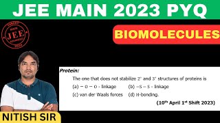 The one that does not stabilize 2° and 3° structures of proteins is 10th April 2023 JEE Mains [upl. by Lesoj533]