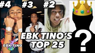 EBK Tino’s Top 25 NYC Drill Rappers [upl. by Dloraj930]