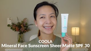 COOLA Mineral Face Sunscreen Sheer Matte SPF 30 Wear Test  Tiana Le [upl. by Nahum]