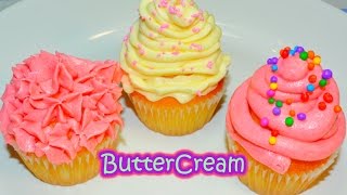 Buttercream CREMA DE MANTEQUILLA para cupcakes FACIL [upl. by Grassi]