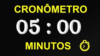 ⏱🔥 Cronômetro de 5 minutos Full HD 1080p com alarme no final  5minute stopwatch [upl. by Avron]