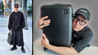 Monos Hybrid Carry On Pack with me for a 7day trip 🖤 all black avant garde minimalist fashion [upl. by Brewer]