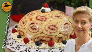 Mothers Day cake Charlotte with curd mousse and berries [upl. by Nyleahs875]