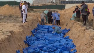 More than 100 bodies buried in Gaza mass grave [upl. by Zingg]