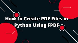 Python for Beginners 26 Steps to Create a PDF File in Python Using FPDF 📄💻 [upl. by Ozkum]