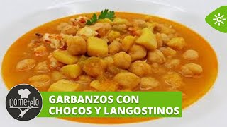 Cómetelo  Garbanzos con chocos y langostinos [upl. by Gitel465]