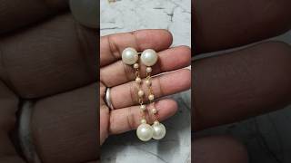 Beautiful Pearl Earrings Using Ganthan Mala diy craft [upl. by Quartana931]