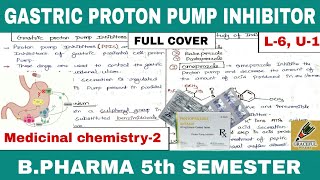 Gastric Proton Pump Inhibitors  Full Lecture Cover  L6 Unit1  Medicinal chemistry  2 [upl. by Arras244]