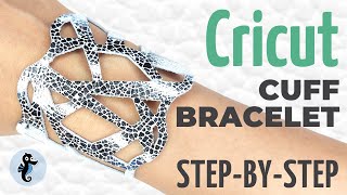 Beautiful Leather Cuff Tutorial  Cricut Leather Bracelet with SVG [upl. by Nhtanhoj]