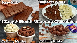 How to Make Your Favorite Chocolate Treats  Dairy Milk BarHersheys KissesCadbury Shots amp Nutties [upl. by Lessig]