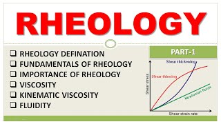 RHEOLOGY  PHYSICAL PHARMACY  PART1  VISCOSITY  FLUIDITY [upl. by Jamnis757]