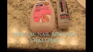 SHELLAC NAIL REMOVAL CHALLENGE  Nail polish remover VS 100 Acetone [upl. by Ammamaria]