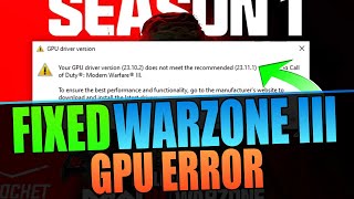 Fix COD Warzone 3 GPU Driver Version Warning Message On PC 2024 [upl. by Pacificia]