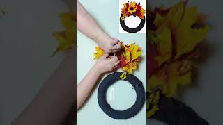 Dollar Tree Fall Floral Wreath  Autumn Creepy Cloth DIY Tutorial wreathmaking wreath fallwreath [upl. by Charbonnier]