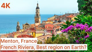 Menton Côte dAzur French Riviera  Best region on earth Walking Tour 4K  Must See  France [upl. by Cheston947]