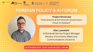 Project Showcase quotData Science at the Estonian Government – Virtual AI Assistantquot [upl. by Boyce]