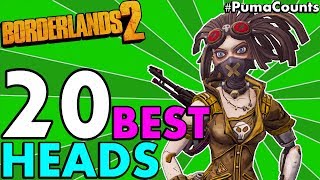 Top 20 Best amp Coolest Head Customizations in Borderlands 2 All Characters  Locations PumaCounts [upl. by Manard]