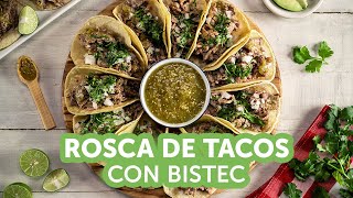 Rosca de Tacos de Bistec  Recetas kiwilimón [upl. by Enisaj]