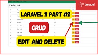 Laravel 11 Crud Part 2 EDIT and DELETE 💯💯 [upl. by Adolphus861]