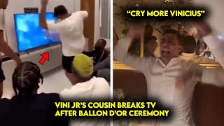 Vinicius Jrs family Breaks TV after Ballon Dor Loss  Drunk Rodri Mocks Vinicius [upl. by Jerman]