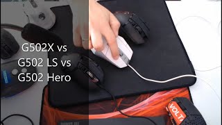 Logitech G502X vs G502 Hero vs G502 lightspeed  click test [upl. by Aran]