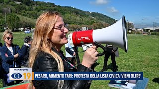 Pesaro aumento Tari protesta della lista civica Vieni Oltre [upl. by Naejarual]