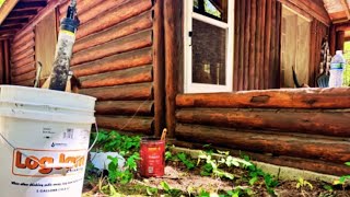 Log Cabin Chinking Learn with ME DIY Log Jam [upl. by Durston]