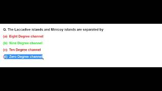 The Laccadive islands and Minicoy islands are separated by [upl. by Ateiram119]