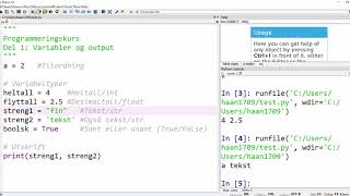 Programmering del 1 Variabler og output [upl. by Keldon136]