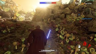 Star Wars Battlefront 2 ObiWan Defensive Rush animation glitch [upl. by Silsby6]