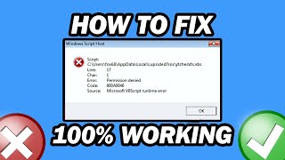 Fix Microsoft VBScript Runtime Error  Fix Windows Script Host Error [upl. by Auqinu]