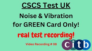 CSCS Card UK  CSCS Test 2024  CSCS Test for Green Card  cscscard  08 noise and vibration [upl. by Revilo]