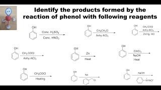 Reactions of phenol  Nitro phenol  Hydroxyacetophenone  Salicyldehyde  Benzene  Azobenzene [upl. by Delila43]